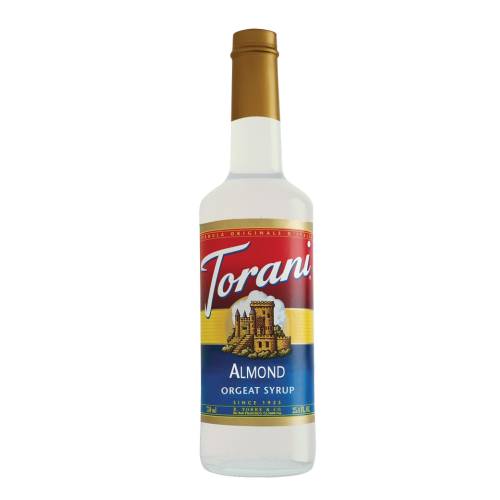 Almond Syrup Torani - Torani Almond flavor syrup made with almonds and sugar.