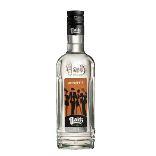 Anisette Liqueur Baitz - Baitz Anisette liqueur is also an Aniseed flavoured liqueur but compared to Anice has lower alcoholic strength and is normally sweeter. It is clear and colourless and turns cloudy when mixed.