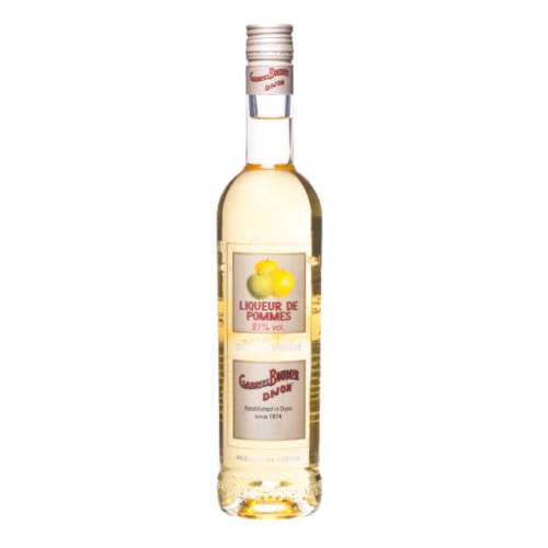 Gabriel Boudier apple liqueur produced by macerating and distilling red yellow and green apples.