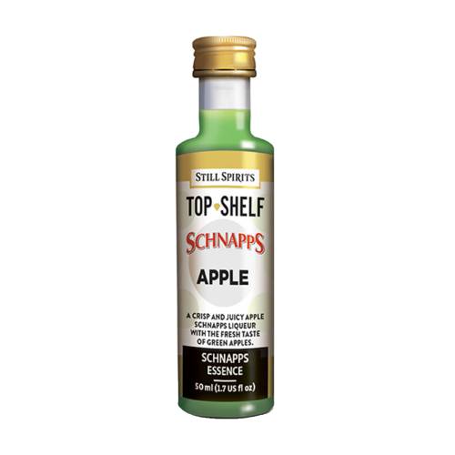 Apple Schnapps Top Shelf is a alcoholic beverage made with distilled apple spirit.
