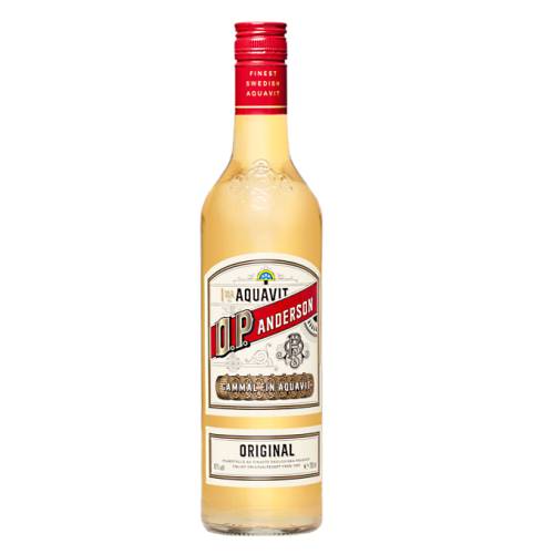 OP Anderson Aquavit or Akevitt or Akvavit is a organic aquavit is made from caraway anise and spices are distilled to extract the taste and and are aged six months in oak barrels before bottling.