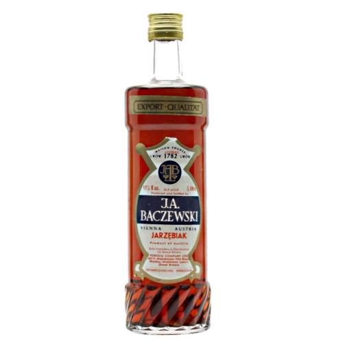 Baczewskis Antique Liqueur is a mixed fruit liquer with light brown color.