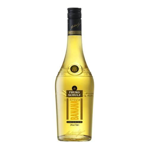 Banana Liqueur Fruko Schulz - Fruko Schulz banana flavoured liqueur light yellow in color.