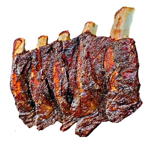 Beef Rib is best with slowly cooked with a rub and coated with a fruit sauce then smoked cook slowly until tender.
