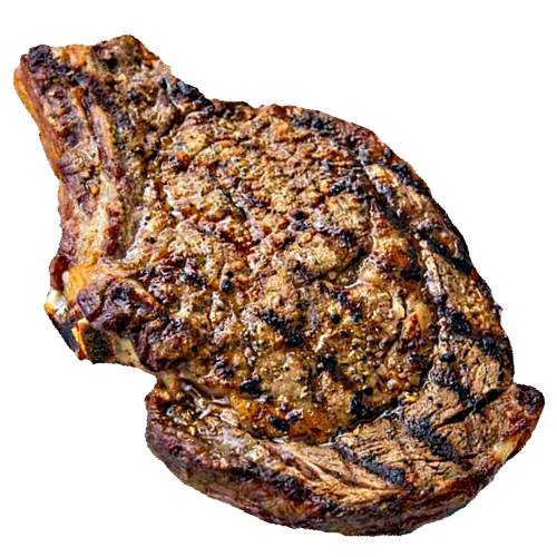 Rib Beef Steak is a cut with the rib bone in and is best grilled to give a strong BBQ flavour.