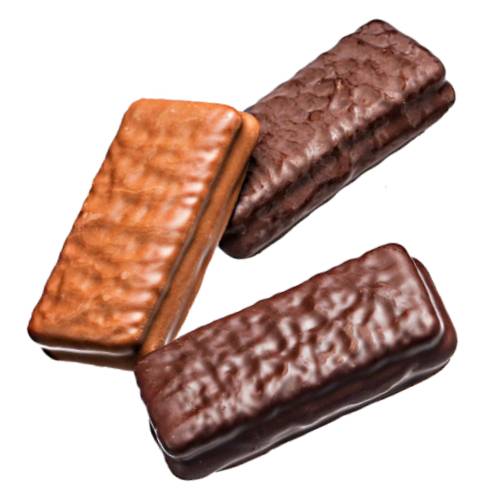 Biscuit Tim Tam - Tim Tam Biscuit consists of two malted biscuits separated by a light hard chocolate cream filling and coated in a thin layer of textured chocolate.