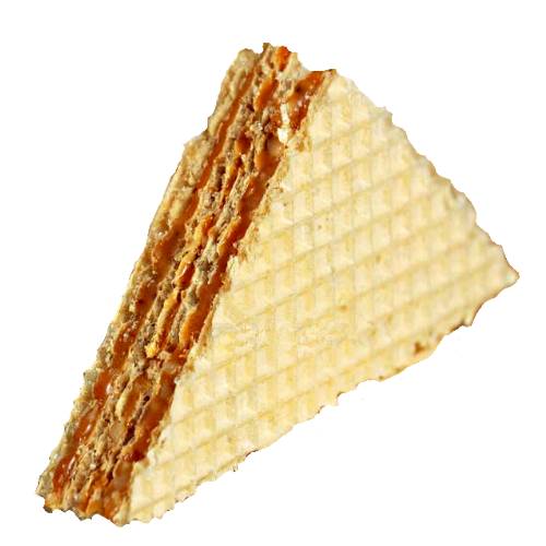 Biscuit Wafer Caramel - Caramel Wafer Biscuit are layers of very thin flat light caramel biscuits with layers of rich caramel cream cut into many shappes.
