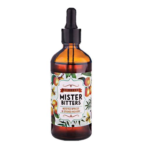 Bitters Honey Apricot Mister Bitters - Mister Bitters honey apricot bitters and smoked hickory has a sweet front and smoky finish with a blend of leatherwood honey apricot and smoked hickory.