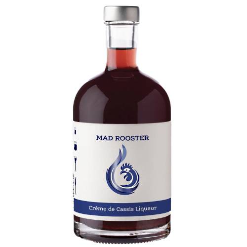 Mad Rooster Blackcurrant Liqueur made from the finest of black currants picked in the cool of the day and cold pressed to extract all the natural goodness.