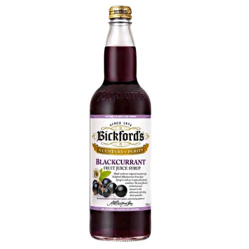 Blackcurrant Syrup Bickfords - Bickfords Blackcurrant Syrup is a thick syrup made ny cooking ripe black currants with sugar and water into a tasty syrup.
