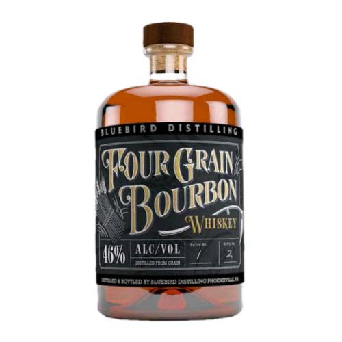 Bourbon Bluebird - Bluebird four grain bourbon is made from the finest blend of corn rye wheat and barley and mash the grains distill only once and age the bourbon in new oak barrels.
