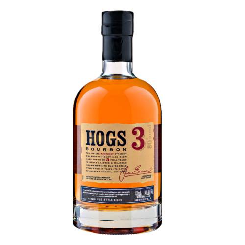 Bourbon Hogs 3 - Hogs 3 kentucky straight bourbon whiskey is exceptionally rich and mellow dark bourbon from Hogs takes its unusually distinctive complexity from the finest Rye that is used together with a final maturation in charred oak barrels.