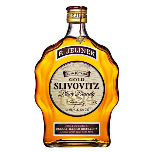 Brandy Plum Gold R Jelinek - R Jelinek gold plum brandy is a ten year old gold kosher slivovitz
represents the continuation of gold slivovitz production in Vizovice.