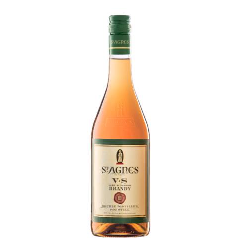 Brandy St Agnes - Double distilled Pot Still brandy prepared from specially crafted base wines. St Agnes then rests for many years in small oak casks to ensure pure clean perfection.