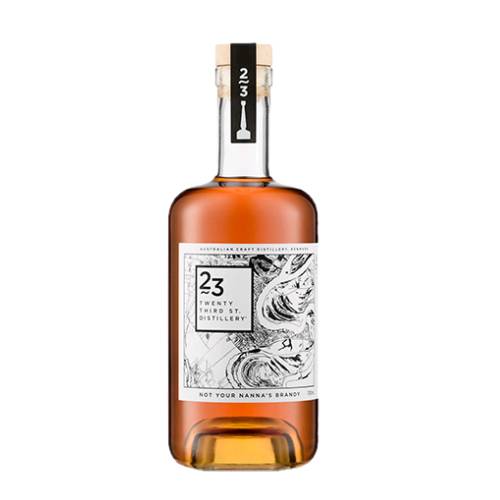 Brandy St Not Your Nannas - St Not Your Nannas Brandy with old chardonnay barrels do not die but some go to heaven maturing this elixir that blasts brandy off its doily and into the present millennium made by 23rd Street Distillery.
