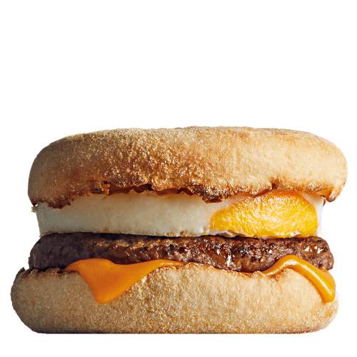 Burger Brakefast Muffin Sausage Egg - Brakefast Sausage Egg Muffin Burger made with warm toasted muffin topped woth egg and tasty sausage.