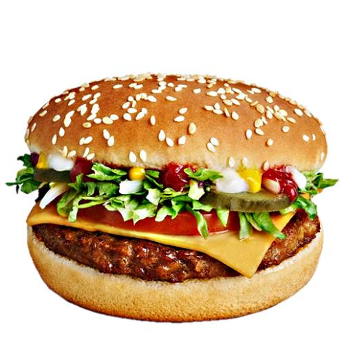 Burger Plant - Plant Burger is a vegan burger made with a plant based patty vegan sandwich sauce ketchup mustard onion pickles lettuce tomato and vegan cheese in a sesame seed bun.