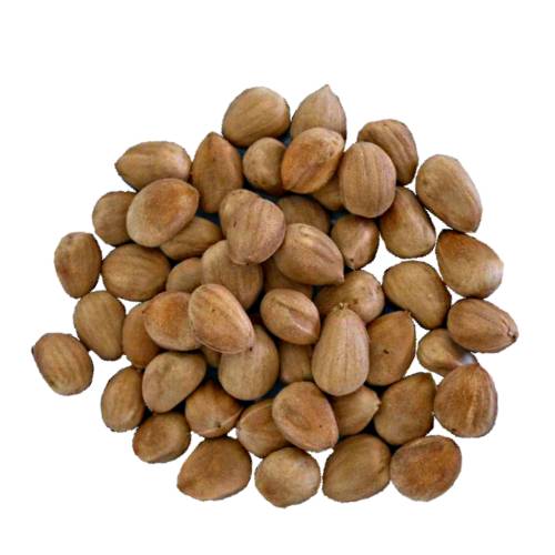 Candied bunya nut are cleaned and roasted then coated in a light caramel coating of sugar.