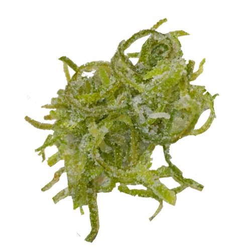 Lime candied with sugar also called crystallized lime or glace lime.