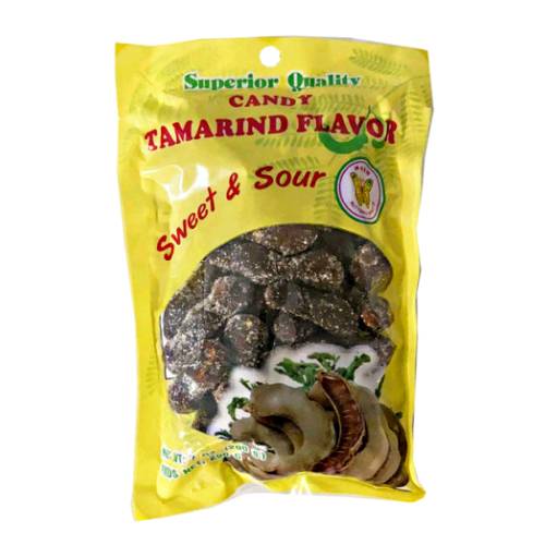 Candied tamarind is a fruit that is indigenous to tropical Africa and made into a soft candy.