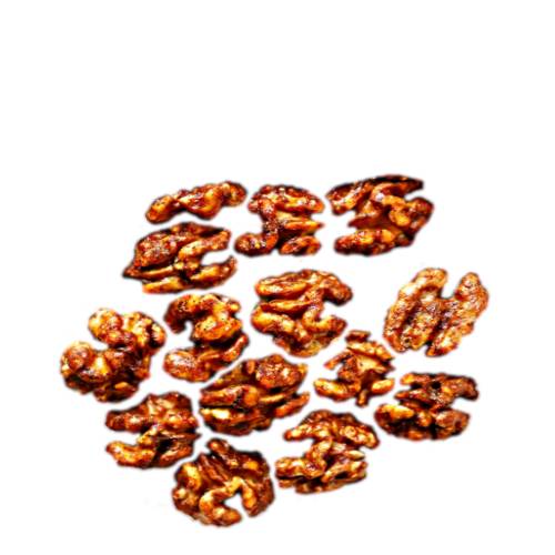 Candied walnut are cleaned and toasted then coated with sugar and cooked.