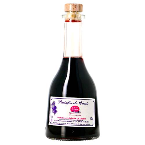 Cassis Liqueur Ratafia - Ratafia Cassis Liqueur made with mashed black currants and raspberries and cloves mixed into brnady.