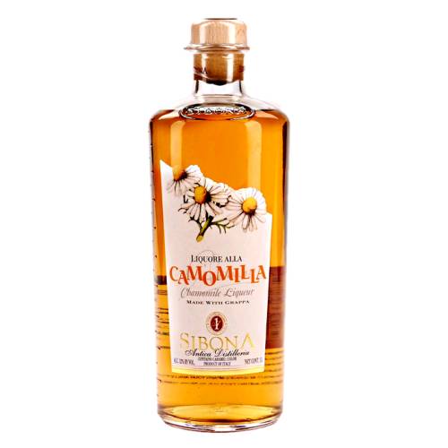 Chamomile Liqueur Sibona - Sibona chamomile liqueur grappa as a base chamomile flowers are
added and steeped and the liqueur is lightly sweetened.