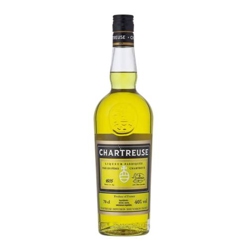Chartreuse Liqueur Yellow - Chartreuse yellow is a liqueur made by the Carthusian Monks since 1737 distilled alcohol aged with 130 herbs plants and flowers and yellow in color.