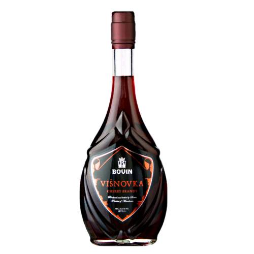 Bovin cherry liqueur with a rich red color.