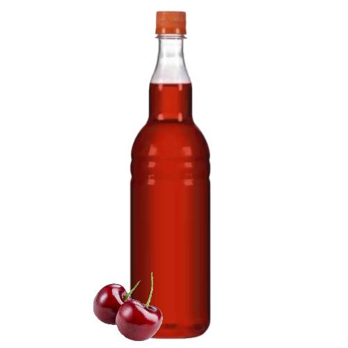 Morella Cherry Syrup is made by using the morella cherries that are pulped with kernels then cooked with sugar to make a biiter sweet red syrup.