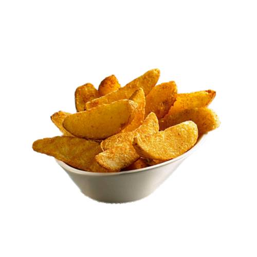 Potato Chip Wedges are a thich cut potato wedge cut are then cooked until crispy.