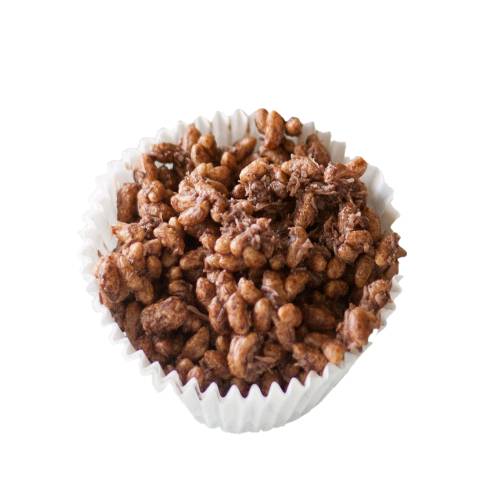 Chocolate crackles are a popular confection made with puffed rice cocoa and mixed with cocoa.