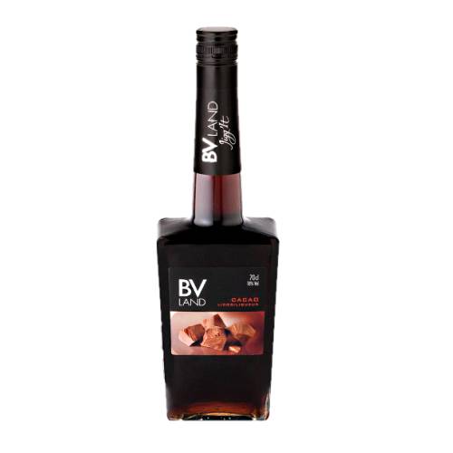 BVLand cacao chocolate liqueur brown with full dark chocolate flavour.