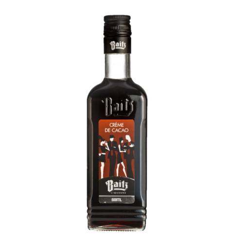 Baitz creme de Cacao produced by blending extracts from the best cocoa beans and these extracts are then blended with other spirits and rounded off by the addition of vanilla bean extracts and spices.
