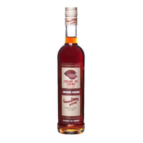 Gabriel Boudier brown chocolate cocoa liqueur whole cocoa beans which are roasted before being macerated in alcohol to obtain the full buttery flavour colour and aromas of cocoa.