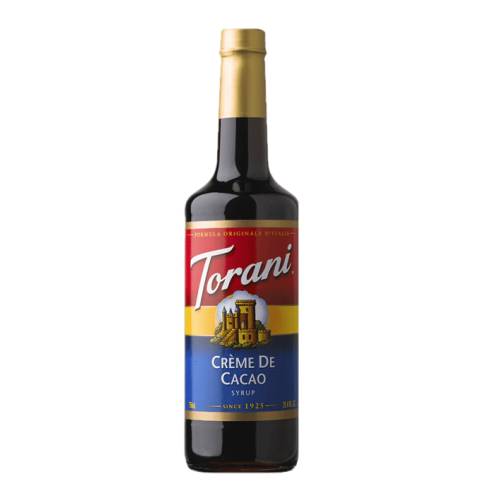 Chocolate Syrup Torani - Torani chocolate syrup with full cacao flavour and dark in color.