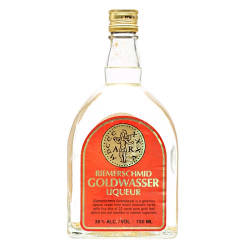 Cinnamon Liqueur Riemerschmid - Riemerschmid goldwasser cinnamon liqueur flavoured with cinnamon and with real edible gold flakes in the bottle.