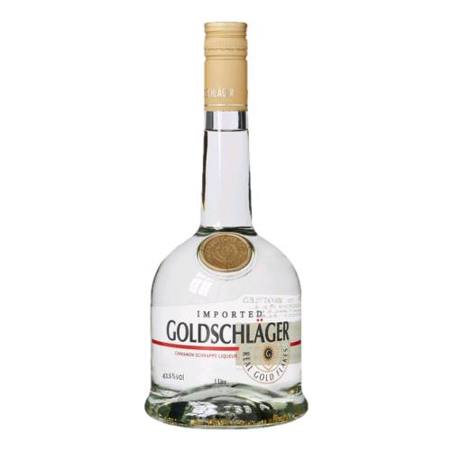 Cinnamon Schnapps Goldschlager - Goldschlager is a cinnamon schnapps liqueur with very thin yet visible gold flakes of gold floating in it.