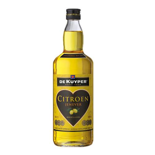 Citroenjenever DeKuyper - Citroenjenever with peels of lemons are distilled in the original potstills to extract the fresh lemon flavour.