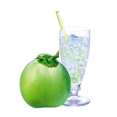 Juice from a coconut is the translucent or semi clear liquid inside a young coconut.