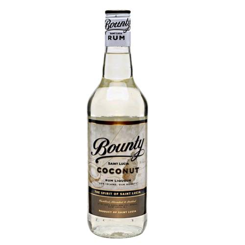 Bounty coconut liqueur is an alluring coconut rum liqueur from St Lucias Bounty made by macerating coconut extracts and sugars with their classic white spirit then diluting the result and adding more sugar.