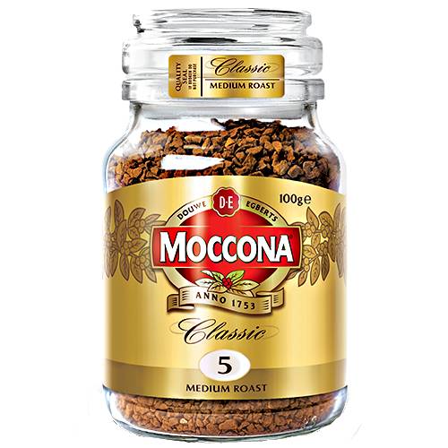 Coffee Brew Moccona Classic - Classic Moccona Coffee is made from a mix of arabica and robusta coffee with a rounded balanced coffee bean flavour.