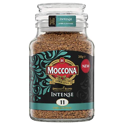 Coffee Brew Moccona Intense - Intense Moccona Coffee is a nuber 11 and is a rich blend with a fruity note and multidimensional character for that intense coffee.