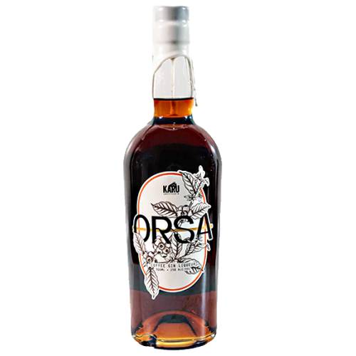 Coffee Liqueur Karu Orsa - Karu Orsa Coffee Liqueur is made by Karu Distillery and based on gin with the bitterness of brewed coffee and a deep brown color.