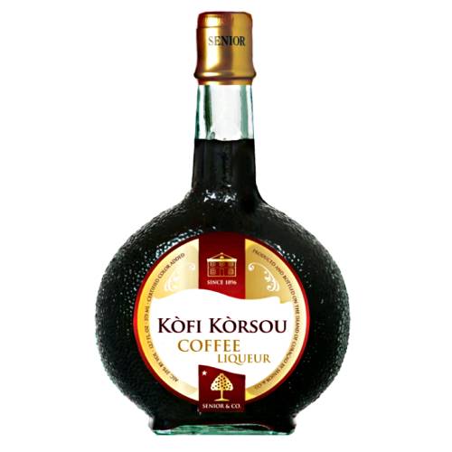 Senior Co Coffee Liqueur is a dark brown liquer made from brewed coffee and distilled with alcohol to make a rich coffee liqueur.