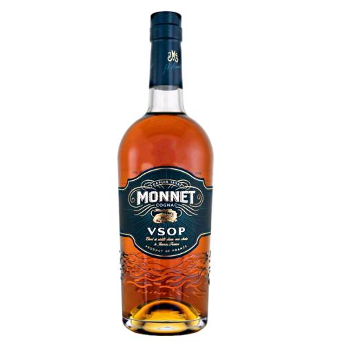 Cognac Monnet VSOP - Monnet VSOP cognac amber in color with soft and impressive on the tongue abd with the addition to sweet vanilla notes and dried fruits and walnut.