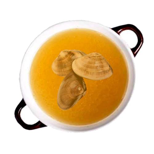 Consomme Cockle - Cockle Consomme is a seafood stock with cockles and veh into a clean clear soup.