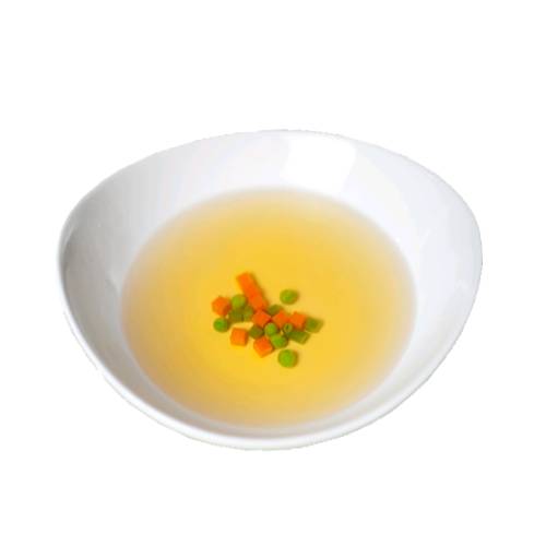 Consomme Vegetable - Vegetable Consomme is a clear clarified mixed vegetable stock with no fat oil or sediments.