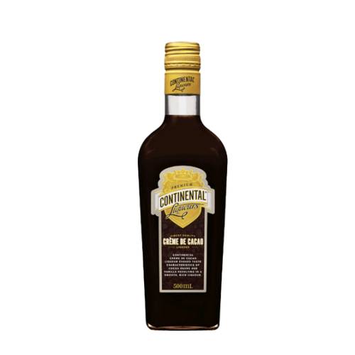 Continental brown creme de cacao is a sweet alcoholic chocolate liqueur bean flavoured brown color.