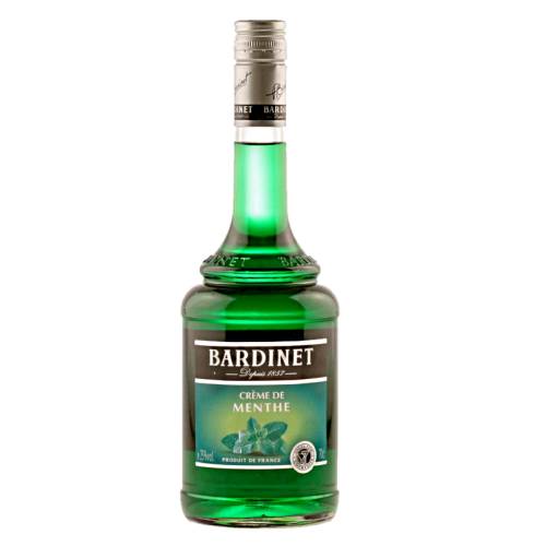 Bardinet Creme de Menthe peppermint liqueur is a bright green color and strong mint taste.
